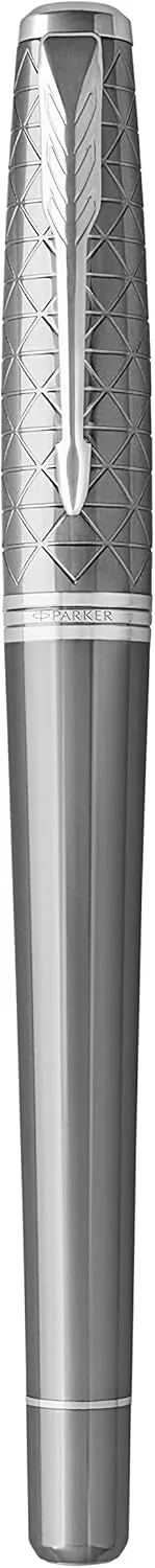 Parker Urban Fountain Pen, Premium Silvered Powder, Medium Nib with Blue Ink Refill (1931603)