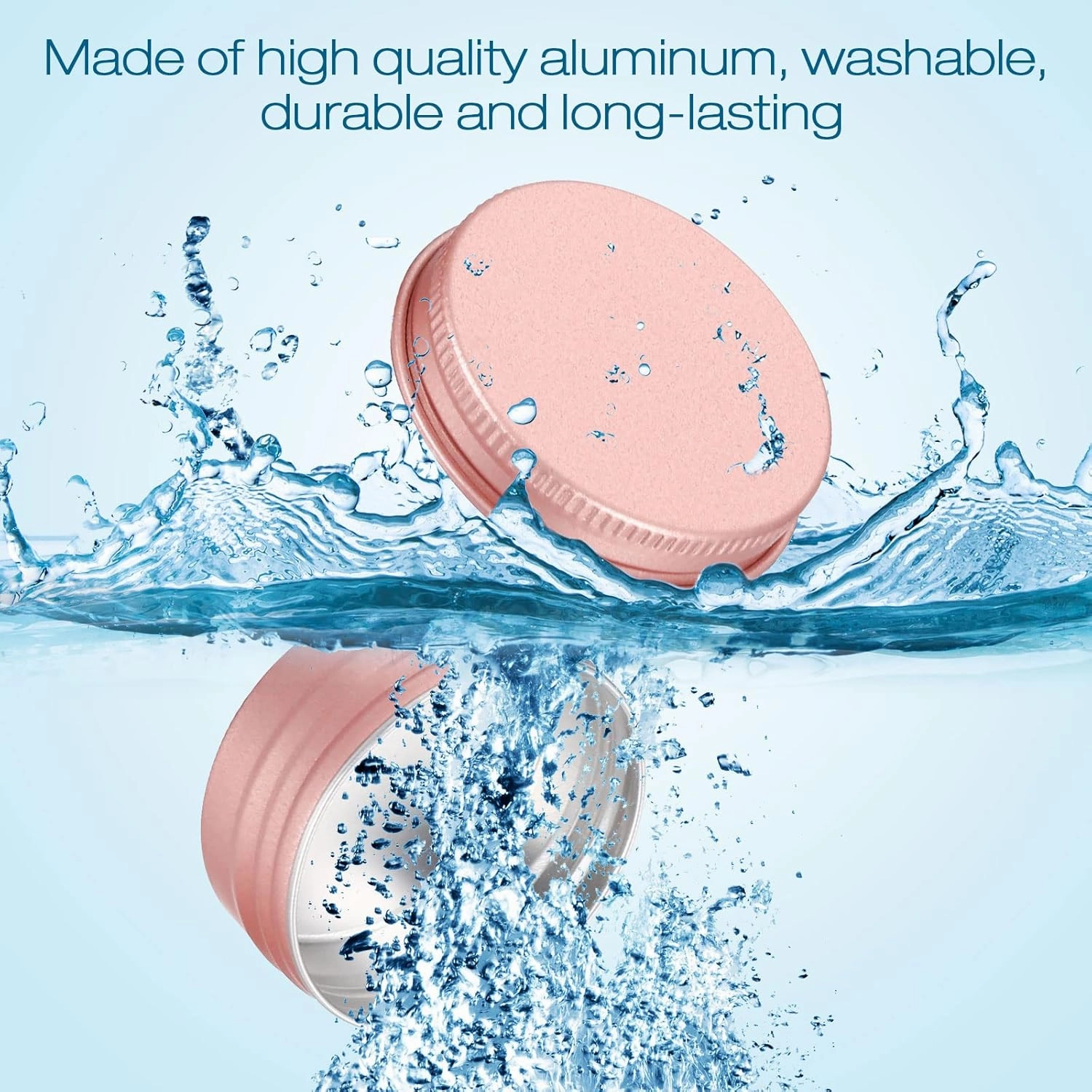 Patelai 64 Pieces Lip Balm Tin Containers Screw Top Round Tin Cans Aluminum Jar with Screw Lid, Empty Bottle Travel Cosmetic Sample Container for DIY(0.5 oz,Rose Gold)