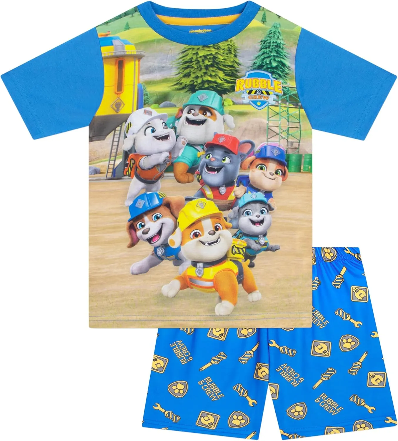 Paw Patrol Pajamas | Summer Pajamas For Boys | Rubble And Crew Boys Short Pajama Set