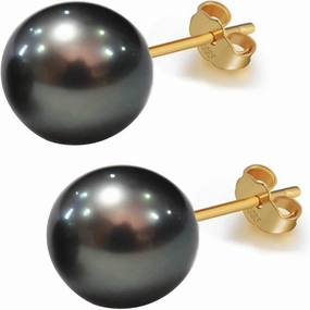 pearls Earrings for women Girl Ladies,Genuine Freshwater's aquaculture Hand-picked AAAA  Pearls Earrings with 18K Gold stud Earrings