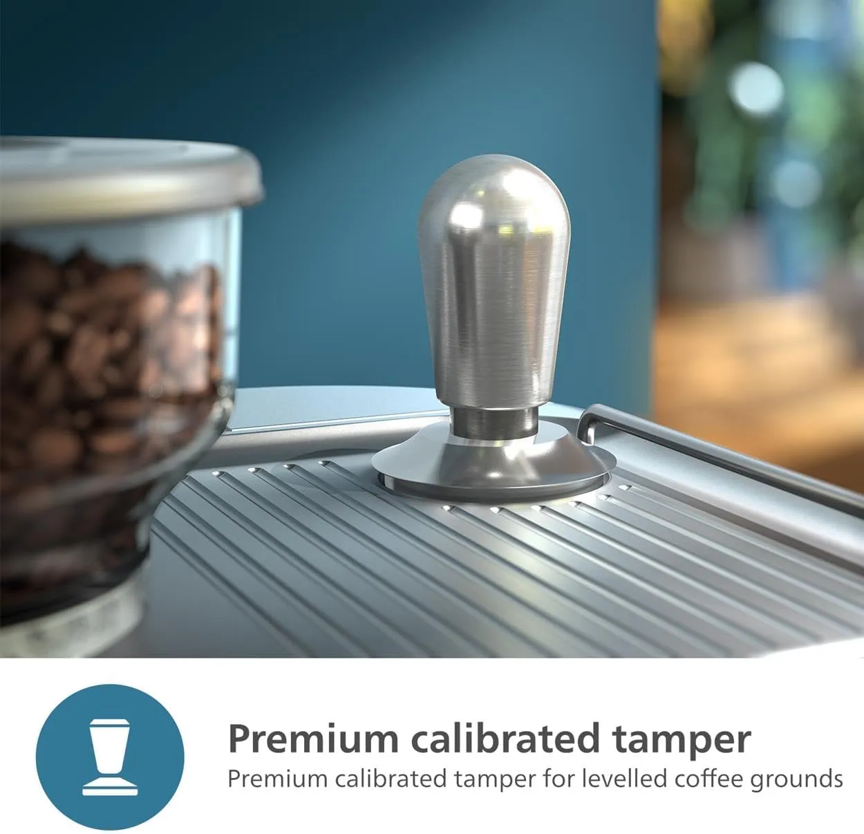 PHILIPS Barista Brew Semi Automatic Espresso Machine - Single & Double Espresso,Americano, 250g Bean Container Grinder Milk Jug with temperature indicator,Calibrated Tamping,Metal Silver (PSA3218/01)