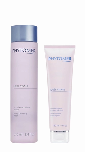 PHYTOMER Rosée Visage Duo: Toning Cleansing Lotion & Face Cleansing Gel for a Refreshing, Radiant Complexion