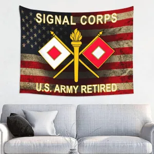Piguncle Army Signal Corps Retired Artistic Tapestry Wall Decoration 29x37in Add Charm Any Space