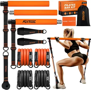 Pilates Bar Kit with Resistance Bands, Pilates Equipment, Multifunctional Pilates Bar for Women & Men, Pilates bar kit for for Hip, Back, Arm, Full-Body Workouts, Home Gym Strength Training Equipment