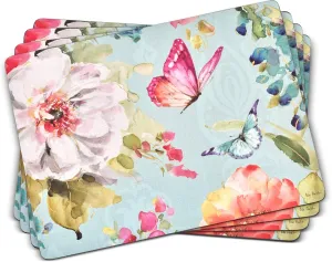 Pimpernel Colorful Breeze Placemats - Set of 4 (15.7” x 11.7”), Cork Backing, Vibrant Colors, Easy to Clean, Stylish Table Protection, Ideal for Dining & Entertaining - Heat & Stain Resistant