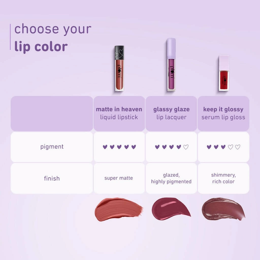 Plum Glassy Glaze Lip Lacquer 3-in-1 Lipstick   Lip Balm   Gloss 04 Blushing Babe