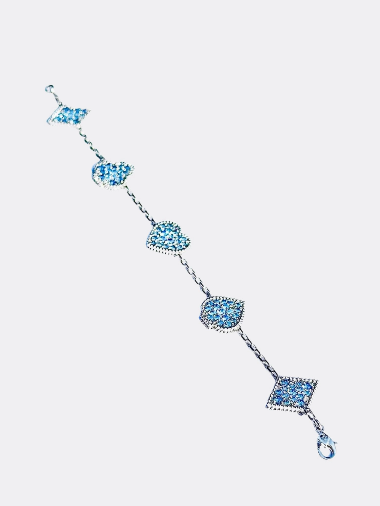 Poker Club Angel Zircon Gemstone Poker Bracelet/ Silver and Blue