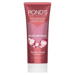 Pond's Age Miracle Ultimate Youth Facial Foam Cleanser with Hexyl Retinol 90g. for for Radiant and Youthful Skin, come with A Cleanze Hypo-Allergenic Hand Sanitizer Wipe is included as a Compliment.