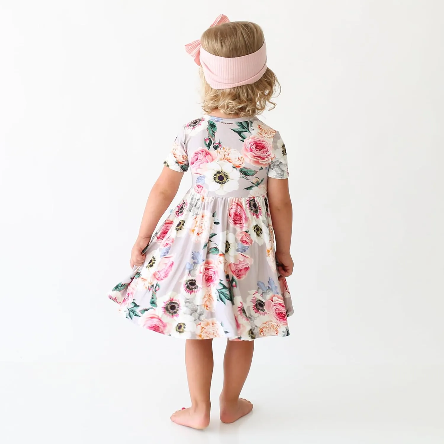 Posh Peanut Little Girls Dresses - Ruffled Toddler Twirl Dress & Summer Clothes for Girls Made with Viscose from Bamboo