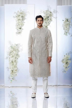 Powder Peach Sherwani Set
