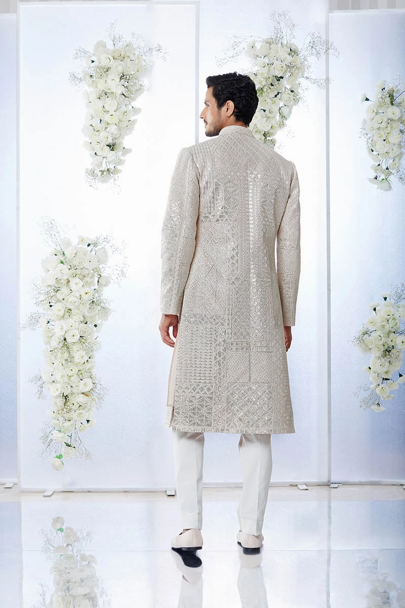 Powder Peach Sherwani Set