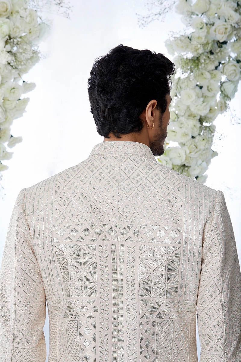 Powder Peach Sherwani Set