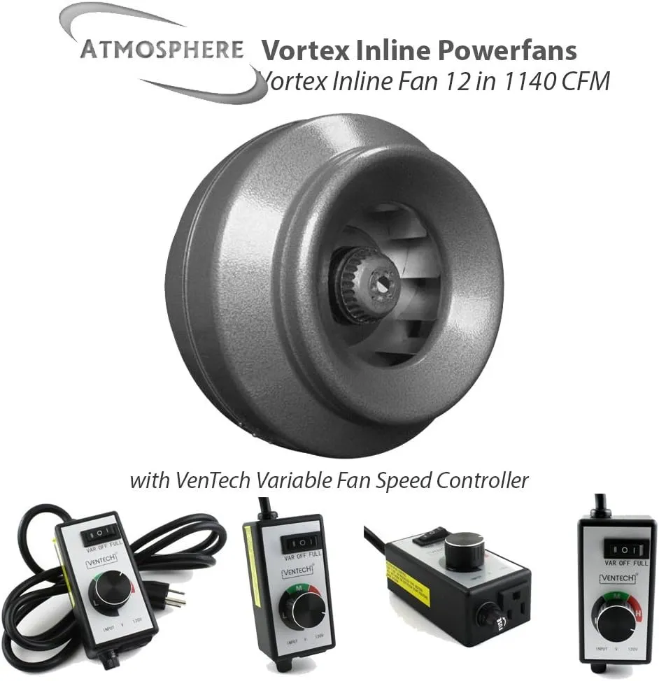 Powerfans VTX1200 1124 CFM Powerfan, 12-Inch, Silver