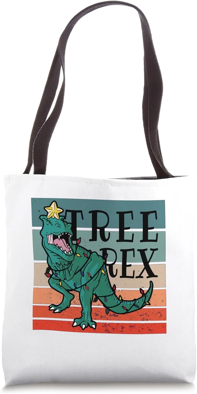 Prehistoric creature festive star humorous Dinosaur Dino Tote Bag