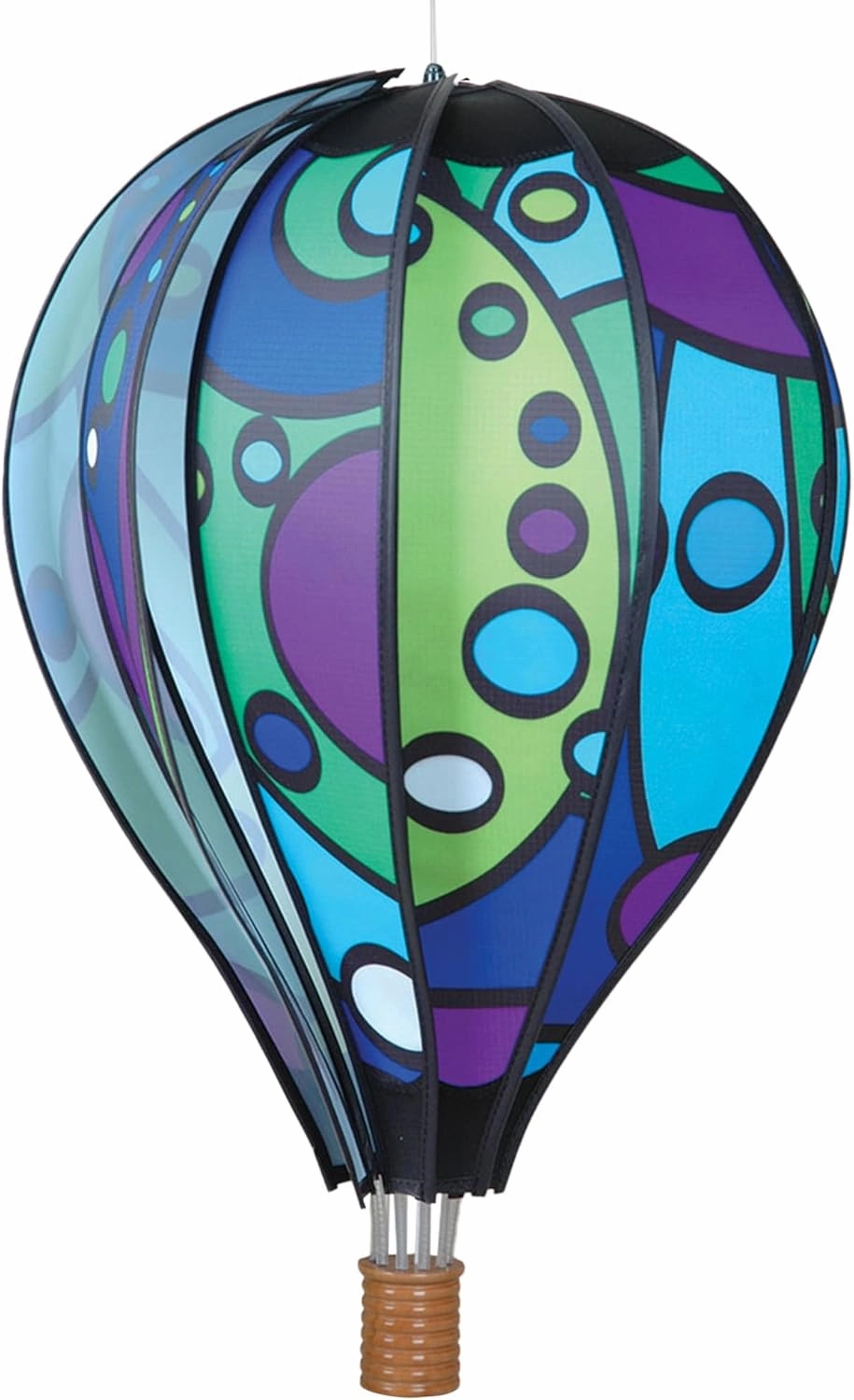 Premier Kites Hot Air Balloon Hanging Garden Spinner 22" - Vibrant Cool Orbit Design, Weather-Resistant Outdoor Decor, Durable & Lightweight for Patios, Yards, and Gardens - Eye-Catching Wind Spinner