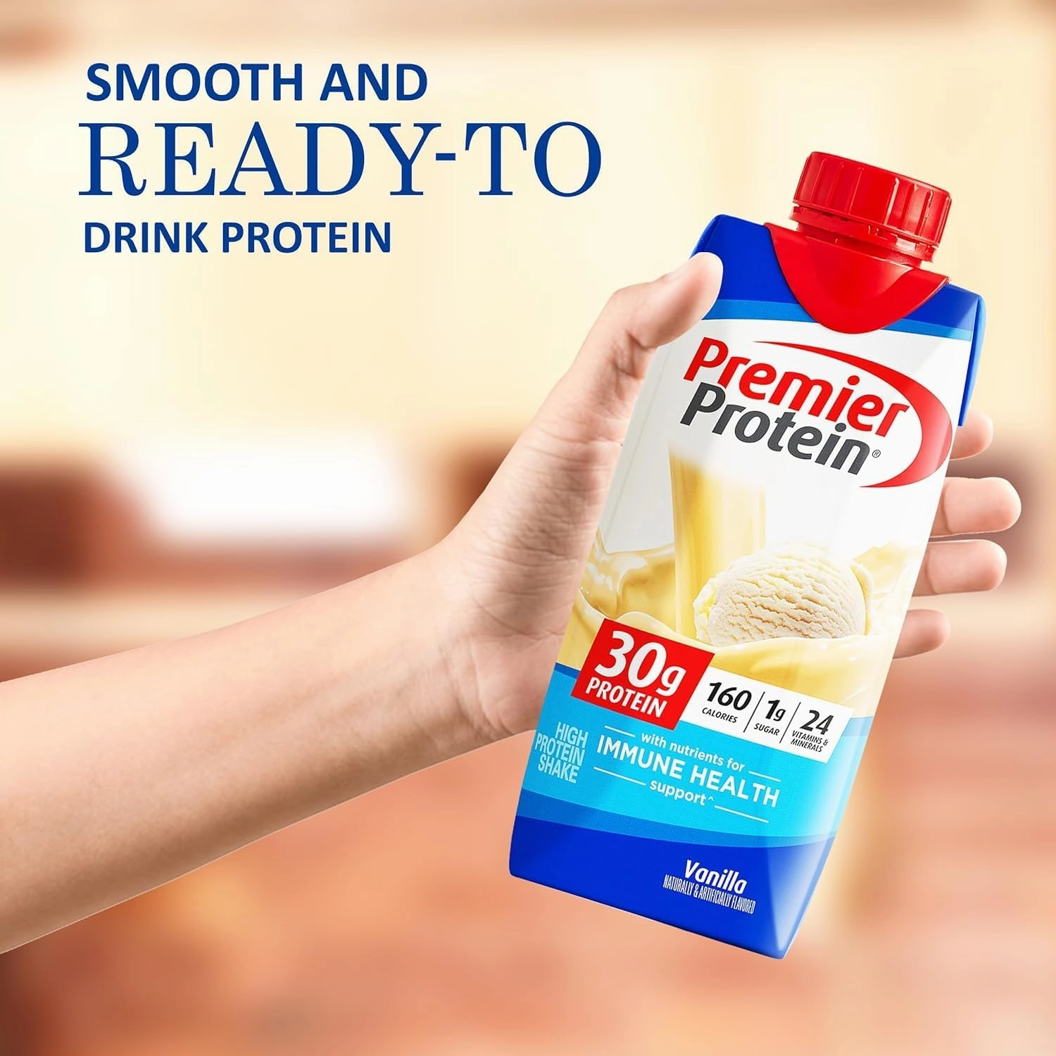 Premier Protein High Protein Shakes Vanilla - 160 Calories - 24 Vitamins & Minerals - 30 g Protein - Ready Set Gourmet Donate a Meal Program - 1 Case (11 fl. oz, 10 pk Each)