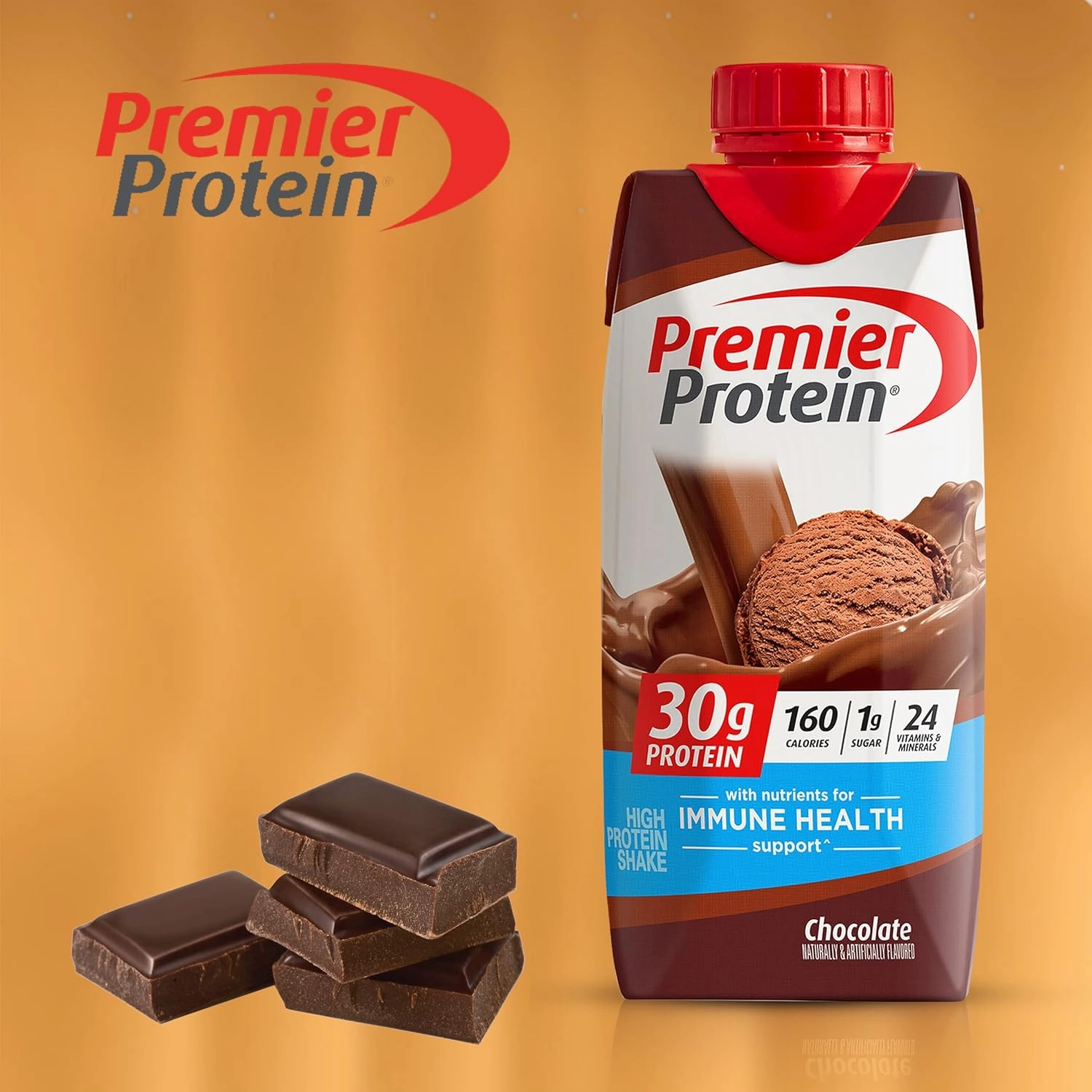 Premier Protien Shakes Chocolate 11 Fl. Oz | 30g Protein Shakes in The Award Box Packaging (6 Pack) (Chocolate)