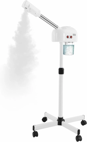 Professional Ozone Facial Steamer on Wheels, Adjustable Height, 360° Rotatable Nozzle, for Home and Salon