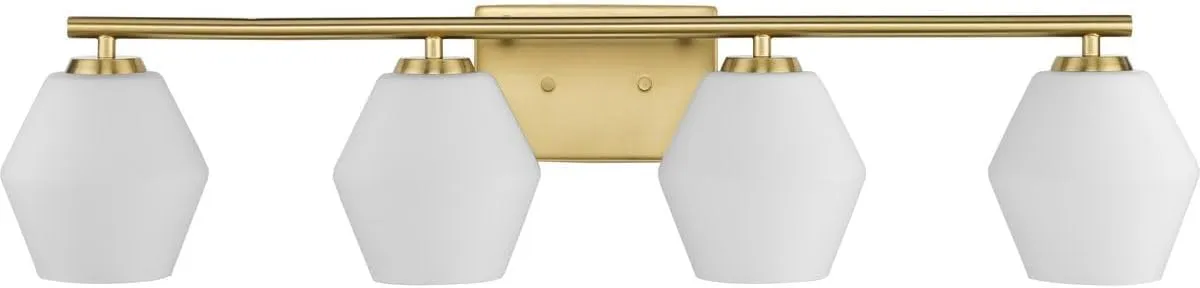 Progress Lighting Copeland Collection Four-Light Brushed Gold Mid-Century Modern Vanity Light (P300433-191)