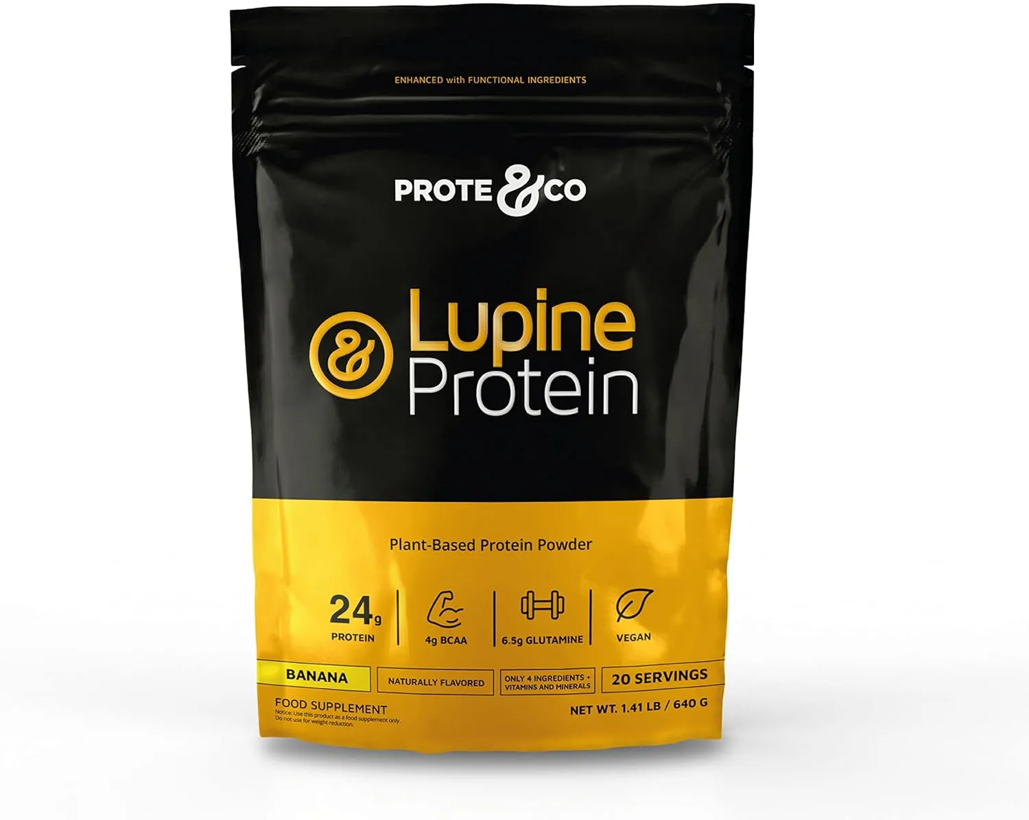 Prote&Co Vegan Protein - 25g of Plant Based Protein Powder. Non GMO, No Added Sugar, Lactose Free, Naturally Flavored. 1.41 lb - Banana