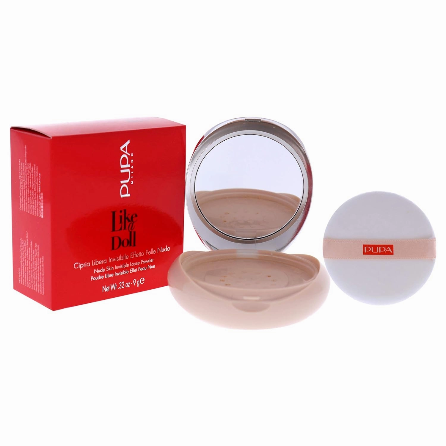 PUPA Milano Like A Doll Loose Powder 003 Natural Beige - Soft Powder for Smooth, PHOTOREADY Complexion - Enriched with Hydrating Cottonseed Extract - Blurs FIne Lines and Uneven Texture - 0.32 oz