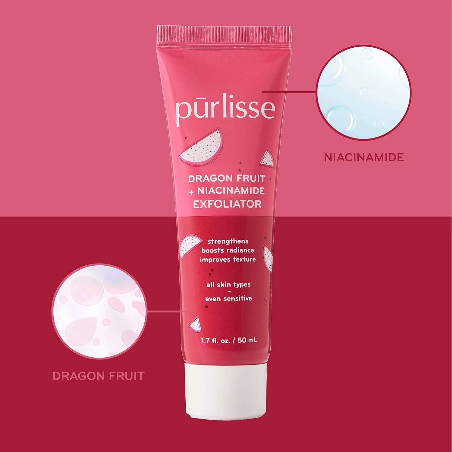 Purlisse Dragonfruit   Niacinamide Exfoliating Face Polish