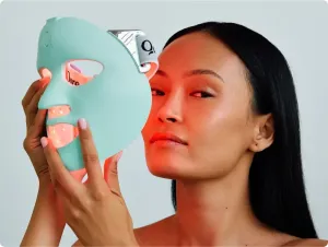 Qure LED Skin Care FDA Cleared LED Face Mask With 5 Different Modes - Red and Blue Light Therapy Face Mask In One Device with Customizable Settings, Treatments & Integrated Phone App for at Home Use
