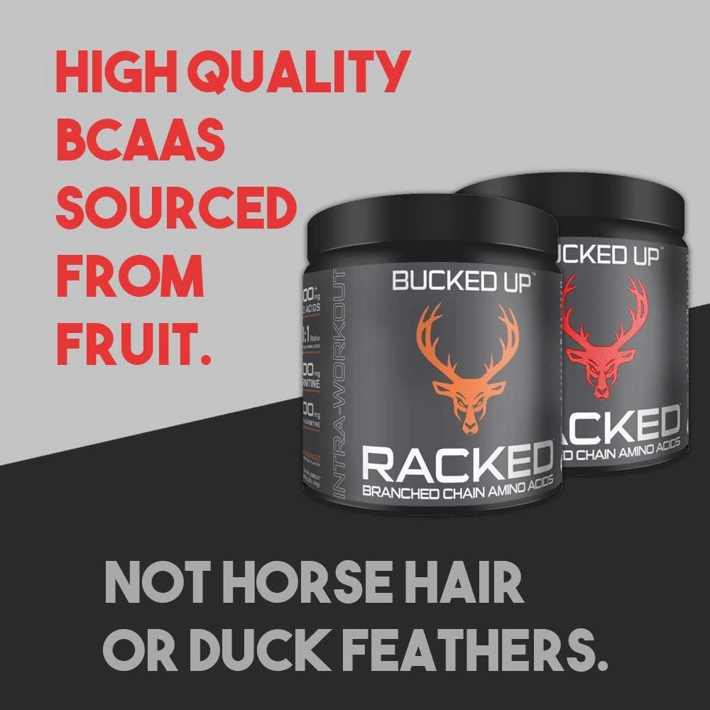 RACKED Branch Chained Amino Acids | L-Carnitine, Acetyl L-Carnitine, GBB | BCAAs That You Can Feel! Powder, 30 Servings (Peach Mango)