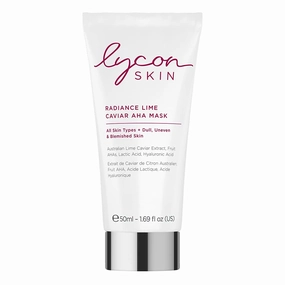 Radiance Lime Caviar AHA Mask, Exfoliating Face Mask with Caviar Extract, AHA Fruit Acids, and Hyaluronic Acid, Multi-Action Anti-Aging Skincare Treatment - 50ml