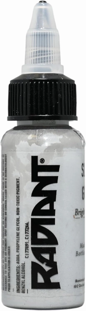 Radiant Colors Slick Gray Tattoo Ink 1oz Cool Gray Tone for Smooth Layering and Contrast Effects