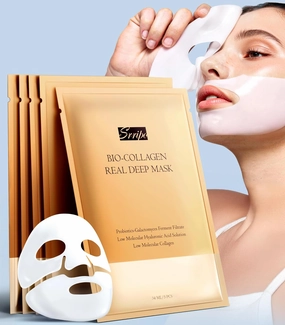 Radiant Glow Collagen Face Mask - Real Deep Overnight Face Masks Skincare with Hyaluronic Acid, Galactomyces Ferment & Vitamin E, Facial Mask for Hydrating, Firming, Plumping & Anti-Aging - Cream