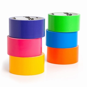 Rainbow Colored Duct Tape Pack - 6 Bright Colored Tape Rolls - 10 Yards x 2 Inch - - Multipack for Arts - Variety Pack