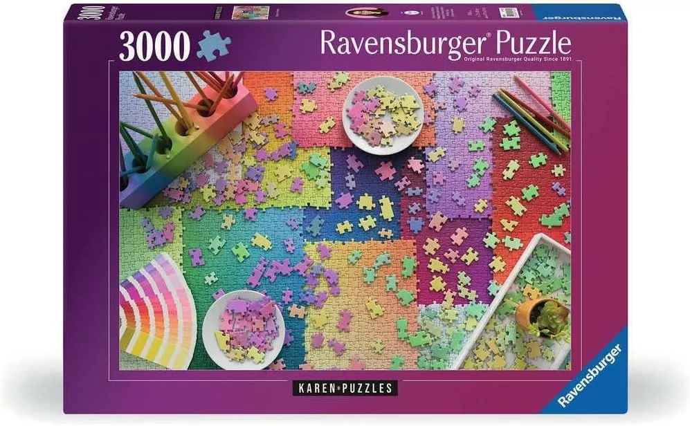 Ravensburger Puzzles on Puzzles 3000 Piece Jigsaw Puzzle for Adults - 17471 | Artwork by Karen Puzzles | Premium Interlocking Fit | Vibrant, Glare-Free Design | Durable Blueboard Construction