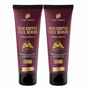Raw Coffee Face Scrub with Walnut & Coffee Removes Dead Skin Cell | Blackheads & Glowing Skin for Men & Women - 100 g (Pack of 2)