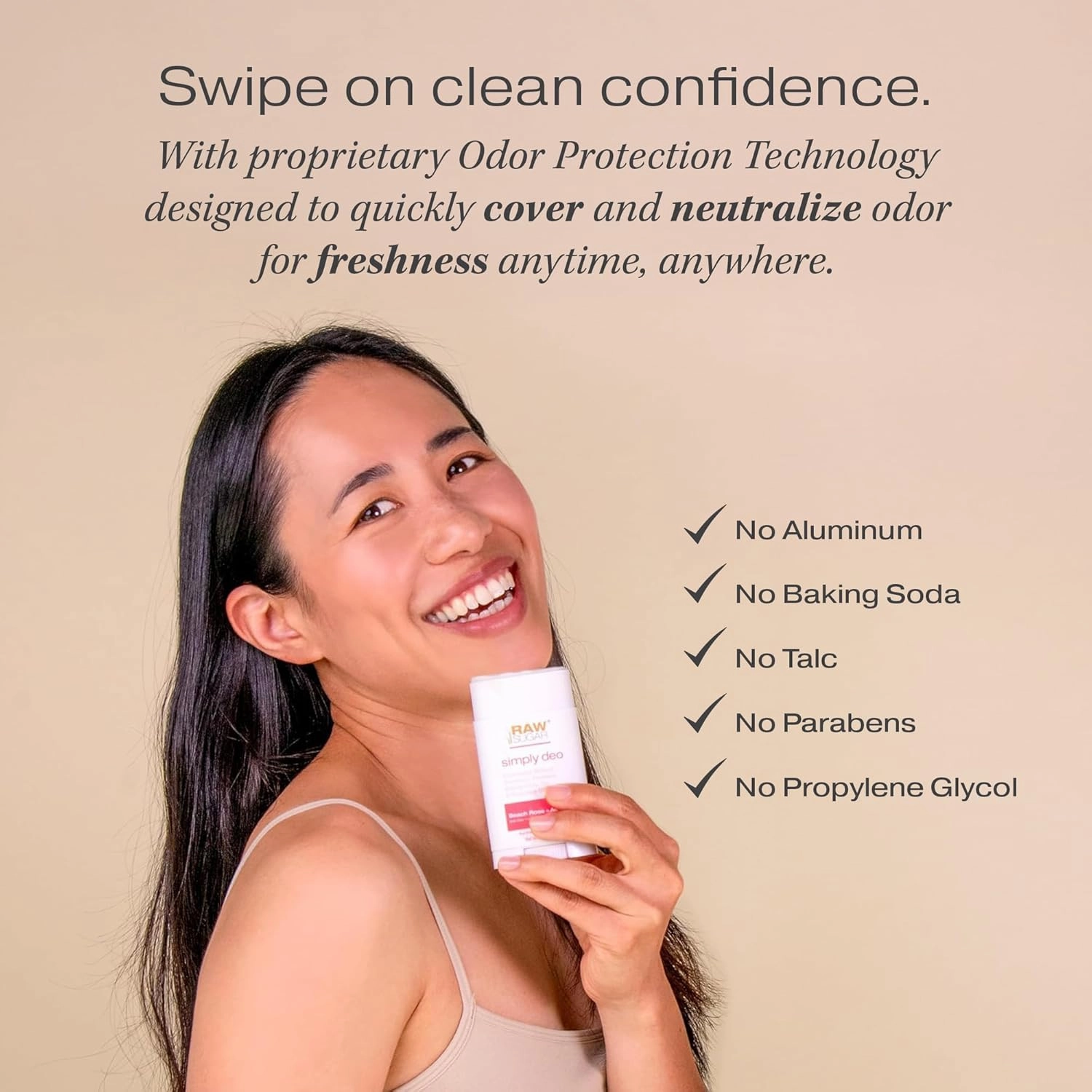 RAW SUGAR Aluminum Free Deodorant Stick, Simply Deo Bundle (Pack of 3) Whole Body Deodorant for Women & Men, Clean Formulated without Baking Soda, Talc & Parabens, Beach Rose   Aloe Scent