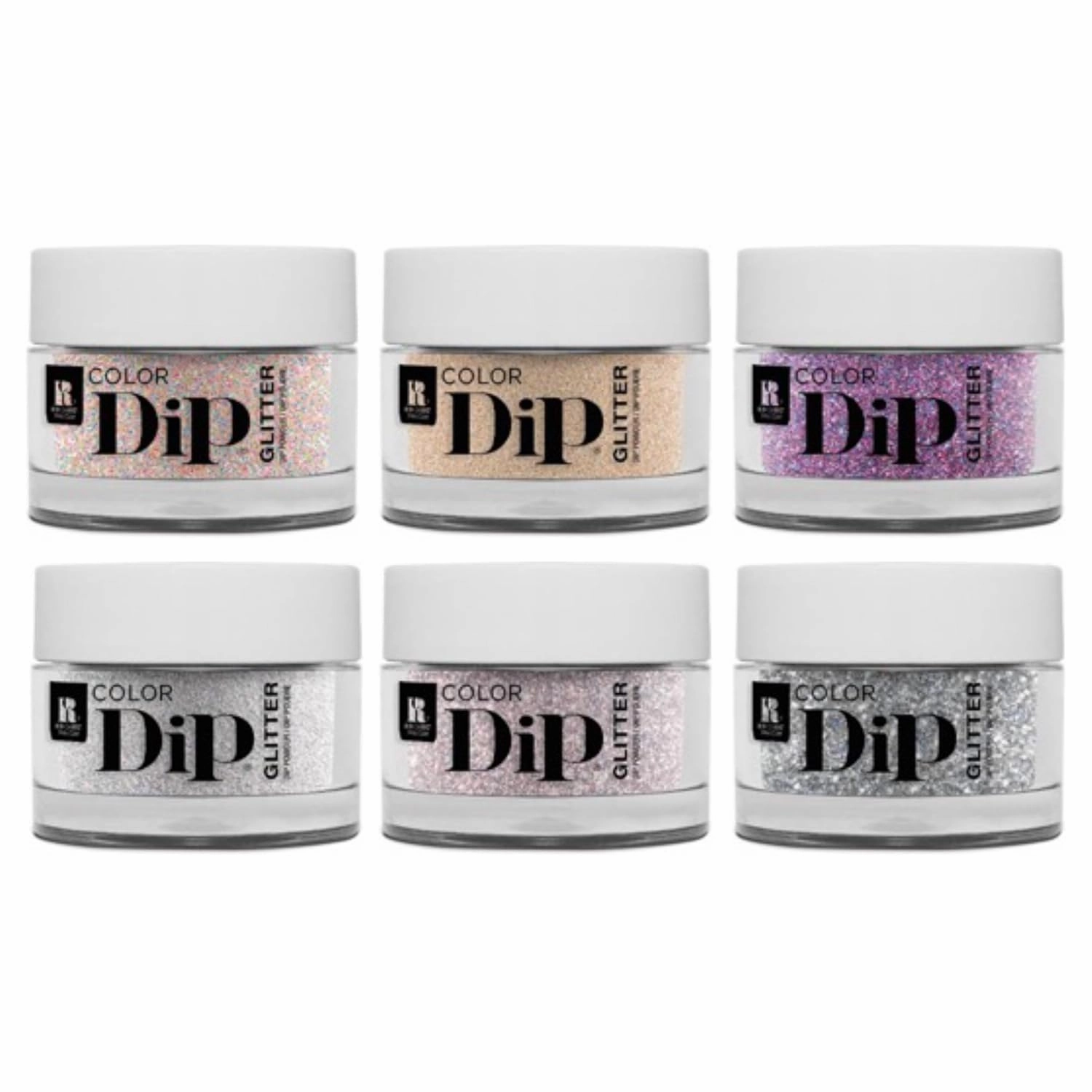 RC Red Carpet Manicure Color Dip Bundle Glitter – Vibrant Dipping Powder Set, 0.3 oz Each – Easy to Use, No UV/LED Needed, Non-Irritating Formula, Salon Quality Nails at Home, 6pcs.