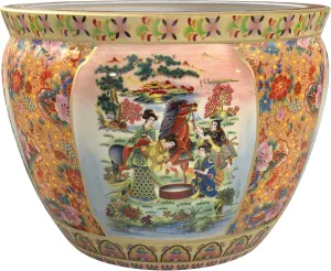Red Lantern 14" Horse in Meadow Porcelain Fishbowl Planter
