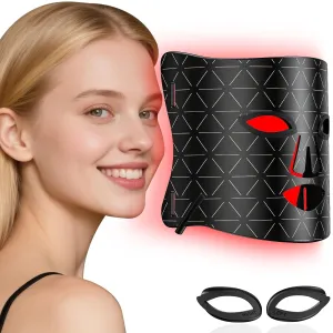 Red Light Therapy for Face, Upgraded LED Face Mask Light Therapy, red light therapy Mask - Red, Blue & Infrared Light for Acne, Wrinkles & Skin Rejuvenation | 3-Strap Design