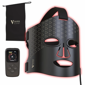 Red Light Therapy Mask, Lightweight 130g Skin Brightening Anti Aging Wrinkles Reduction, 292 LEDs Professional Infrared Red Light Therapy for Face, Portable LED Mask Deep Black with Bag