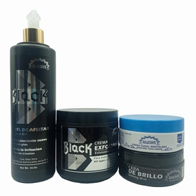 RELUCIENTE - Set Of 4 - Shave Gel - Shining Wax - Exfoliation Cream - Menthol Face Cream - nourishes - refreshes - softens - shine - revitalizes - for shaving - for after shaving