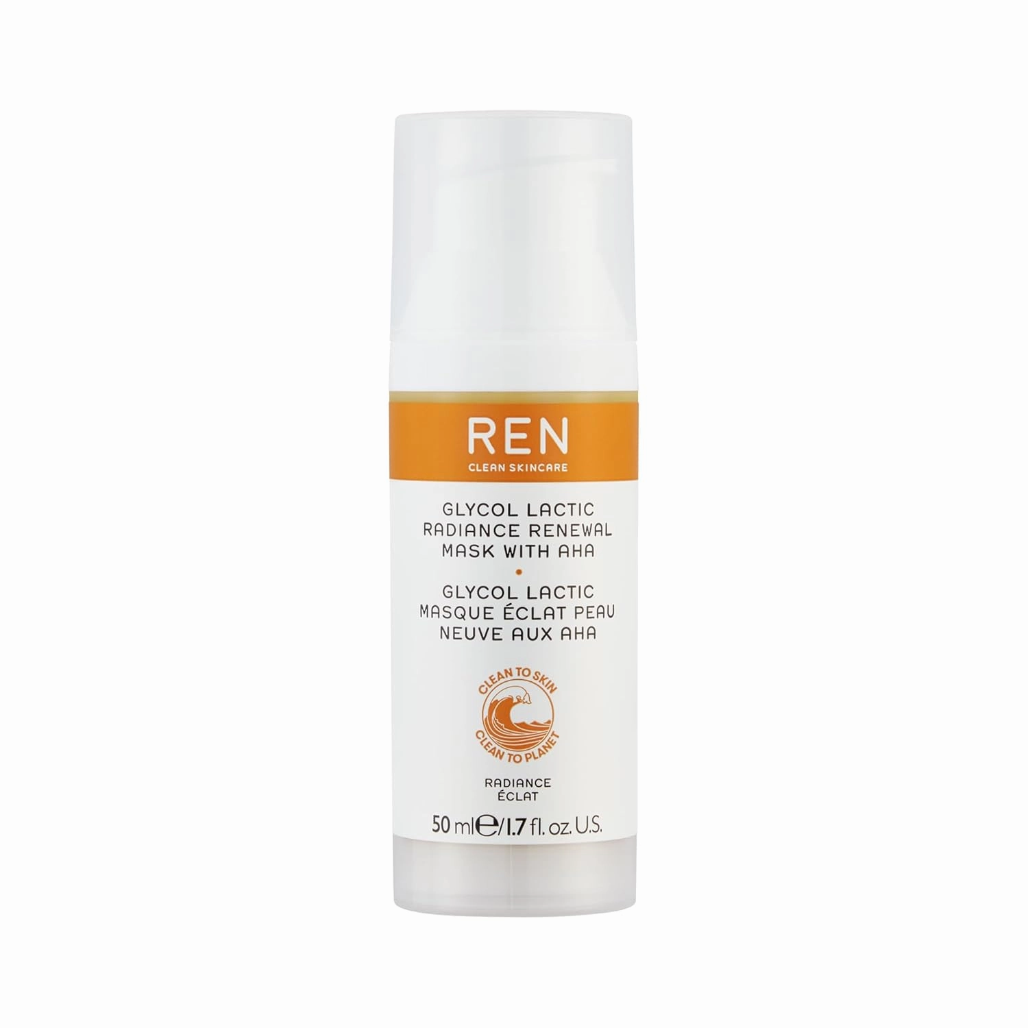 REN Clean Skincare - Glycol Lactic Radiance Renewal Mask - 10 Minute Exfoliating Face Mask - Skincare Facial Mask for Radiant, Nourished Skin