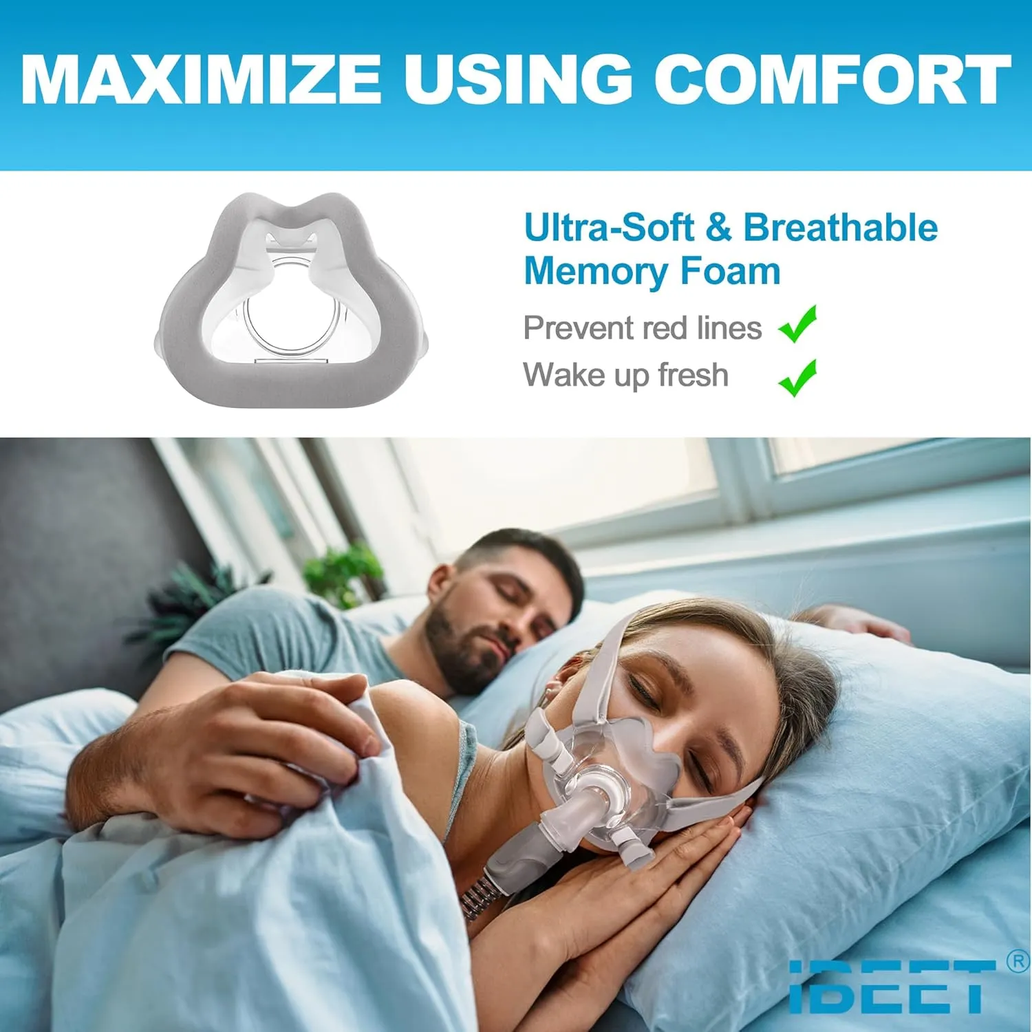 Replacement Foam Cushion for Airfit F30 (Small) - Soft Fit & Reliable Seal, IBEET Ultra-Compact Replacement Cushion w/Memory Foam for Airfit F30, Small
