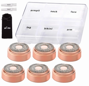 Replacement Heads for Flawless Hair Remover Gen 2, 18k Gold Facial Hair Remover Replacement Head with Compartment Storage Box, Women Painless Replacement Blades fit Finishing Touch Flawless
