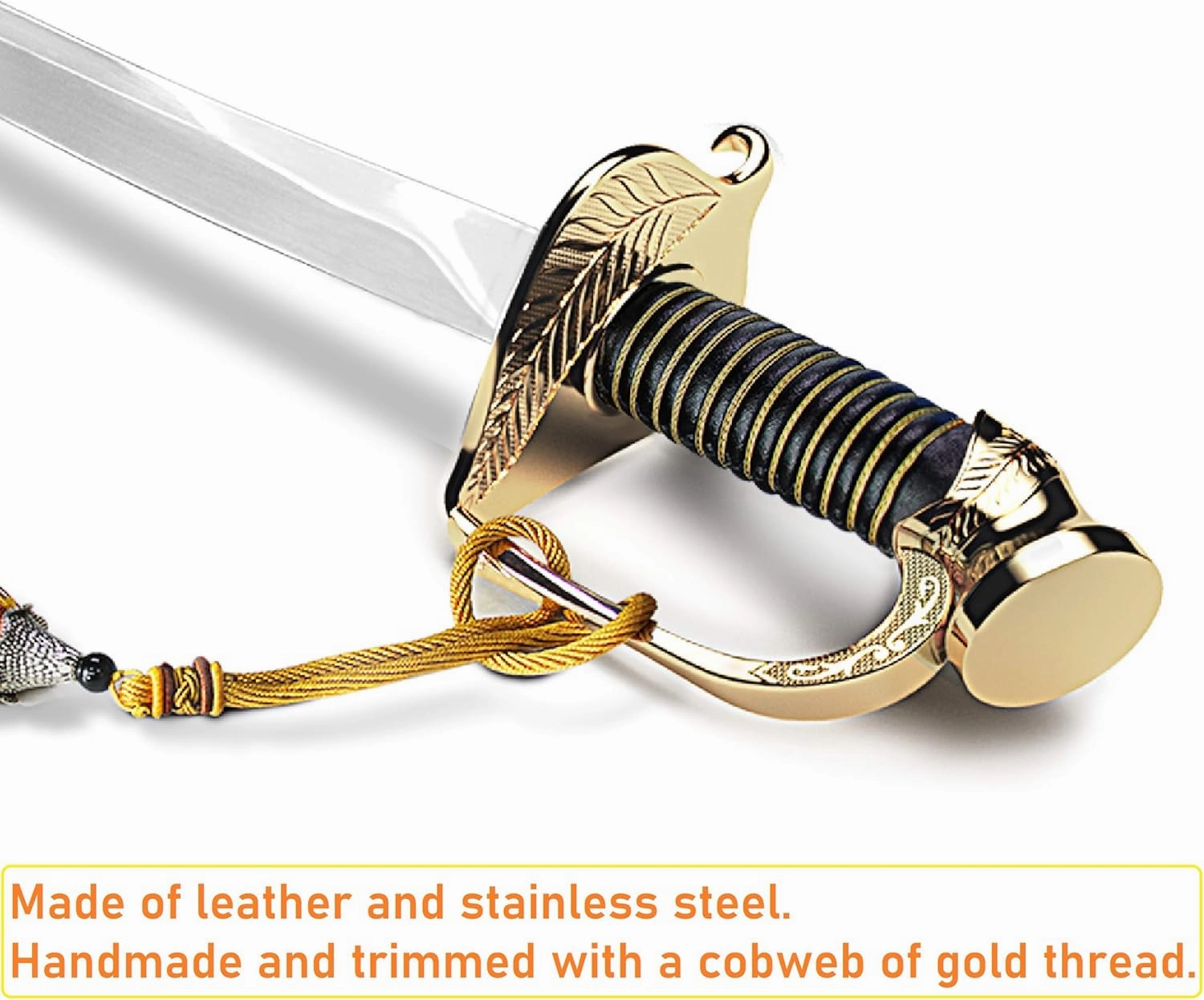 Resafy Champagne Saber with Golden Handle Sparkling Wine Opener Champagne Knife Sword Champagne Sabre Opener With Gift Case for Wedding Party