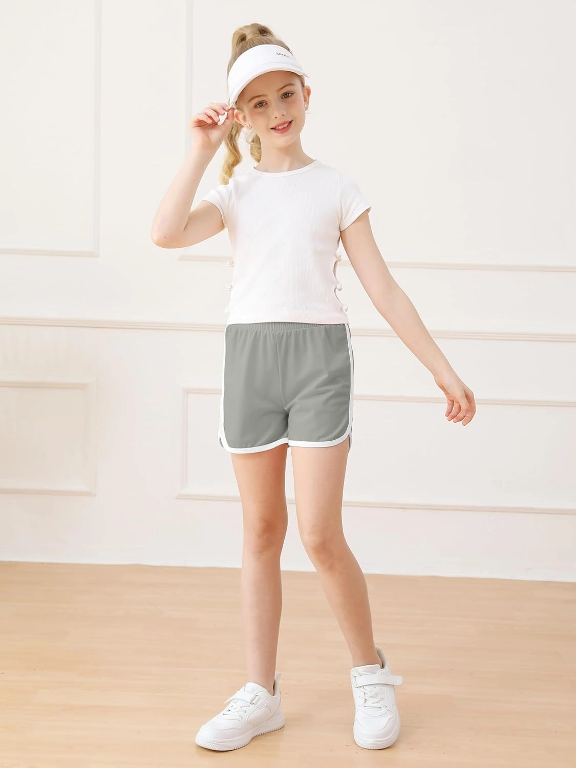 Resinta 4 Packs Girls Soccer Shorts Girls Athletic Shorts Quick Dry Workout Dolphin Kids Active Shorts