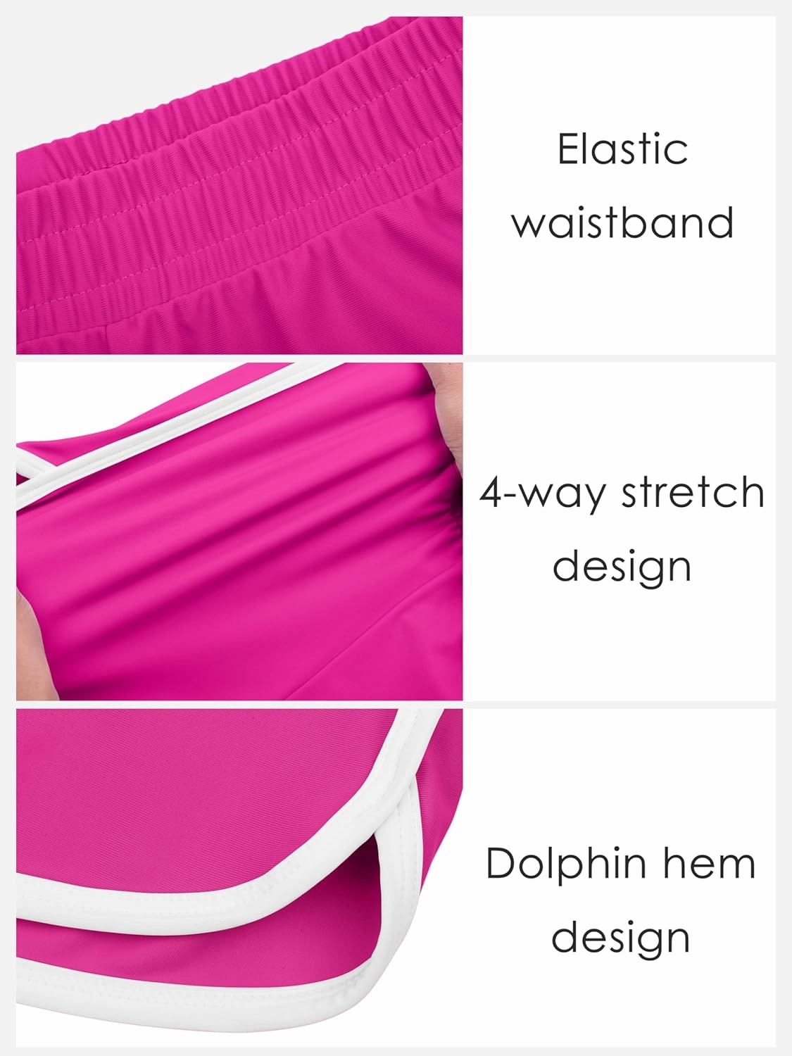 Resinta 4 Packs Girls Soccer Shorts Girls Athletic Shorts Quick Dry Workout Dolphin Kids Active Shorts