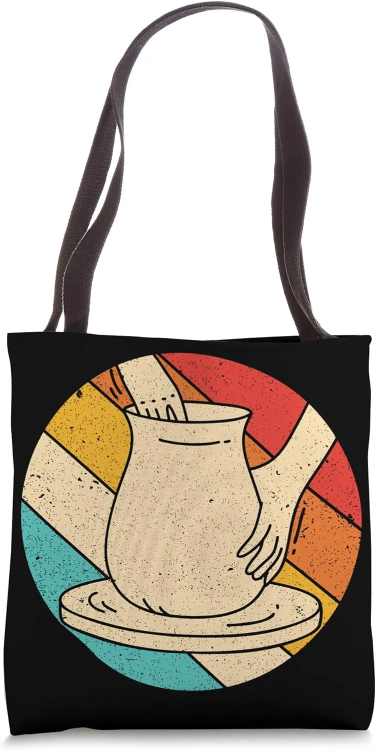 Retro Pottery Kiln Craft Crafters DIY Vintage Pottery Fan Tote Bag