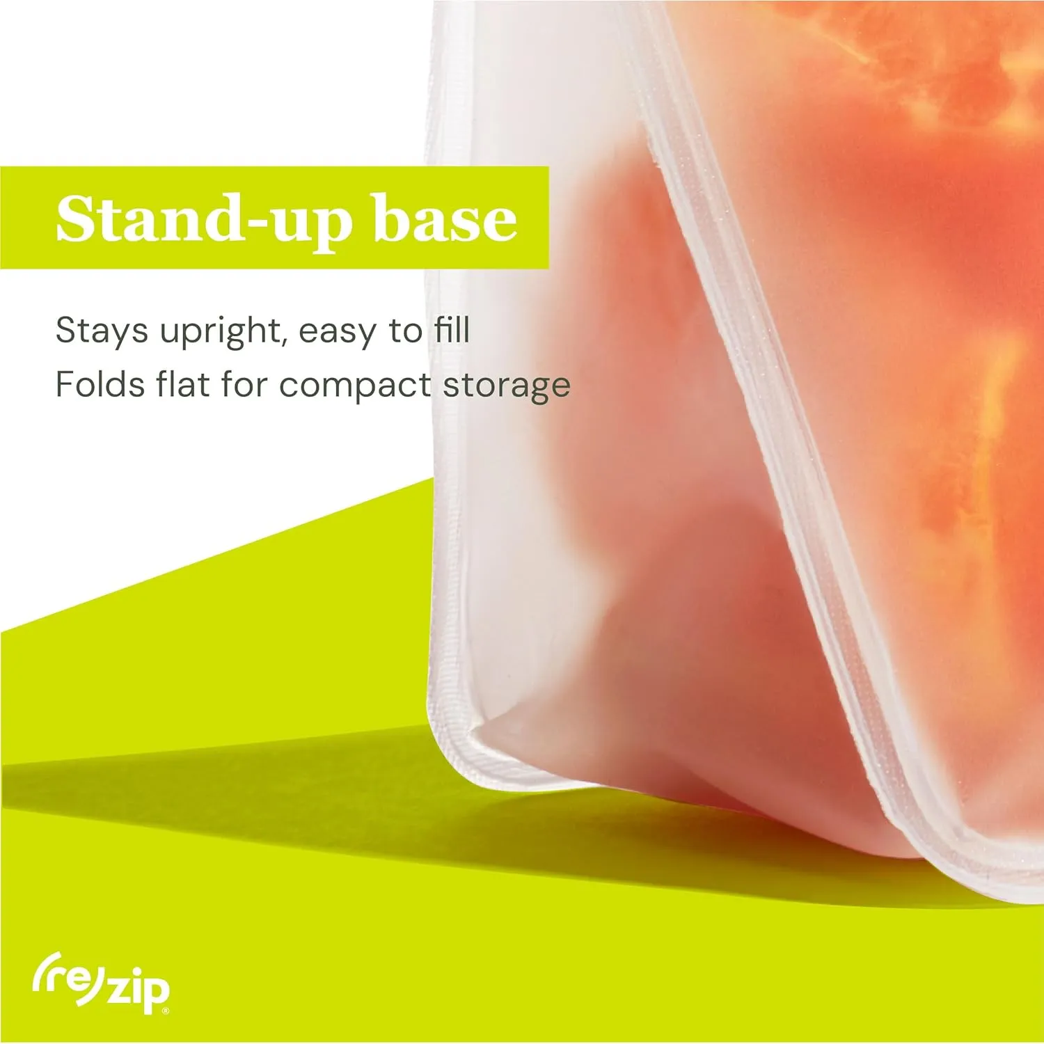 rezip 2-Piece Tall Reusable Pantry Bags | | BPA-Free, Food Grade, Leakproof, Freezer and Dishwasher Safe | (1) 6-Cup / 48-Ounce, (1) 8-Cup / 64-Ounce | Clear