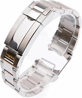 RHAIYAN 20 21mm Watch Accessories Stainless Steel Butterfly Clasp Watch Band Best Compatible With Rolex Daytona Water Ghost Submariner Series Strap Specific ( Color : Silver , Size : 20mm With Logo )