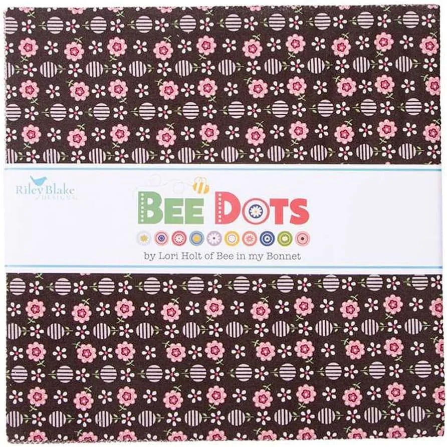 Riley Blake Bee Dots by Lori Holt of Bee in My Bonnet, Premium Quilting Fabric, Perfect for Quilting, Crafting, Sewing Projects and More… (10" Stacker)